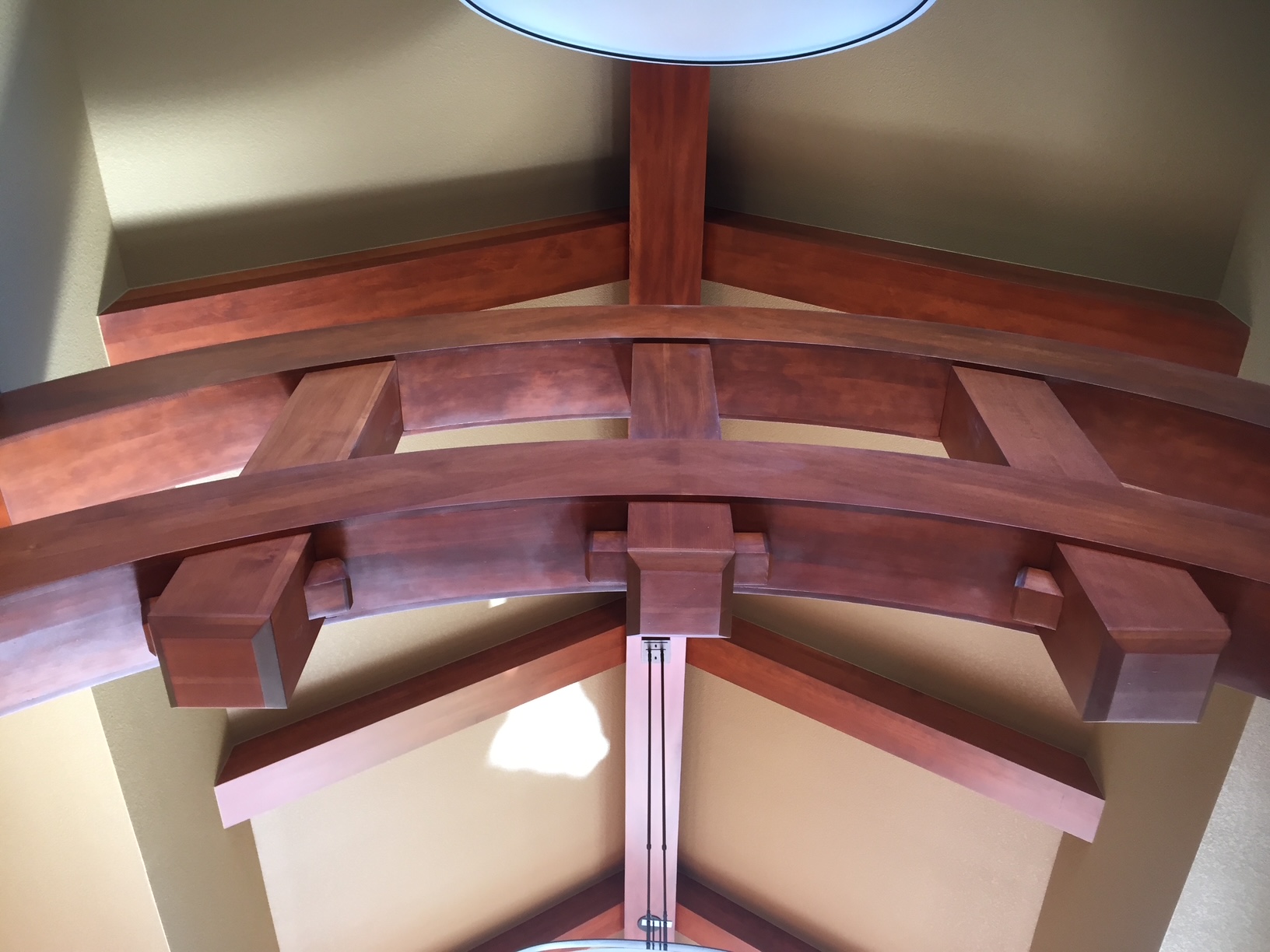 Custom curved wood trusses and beam work